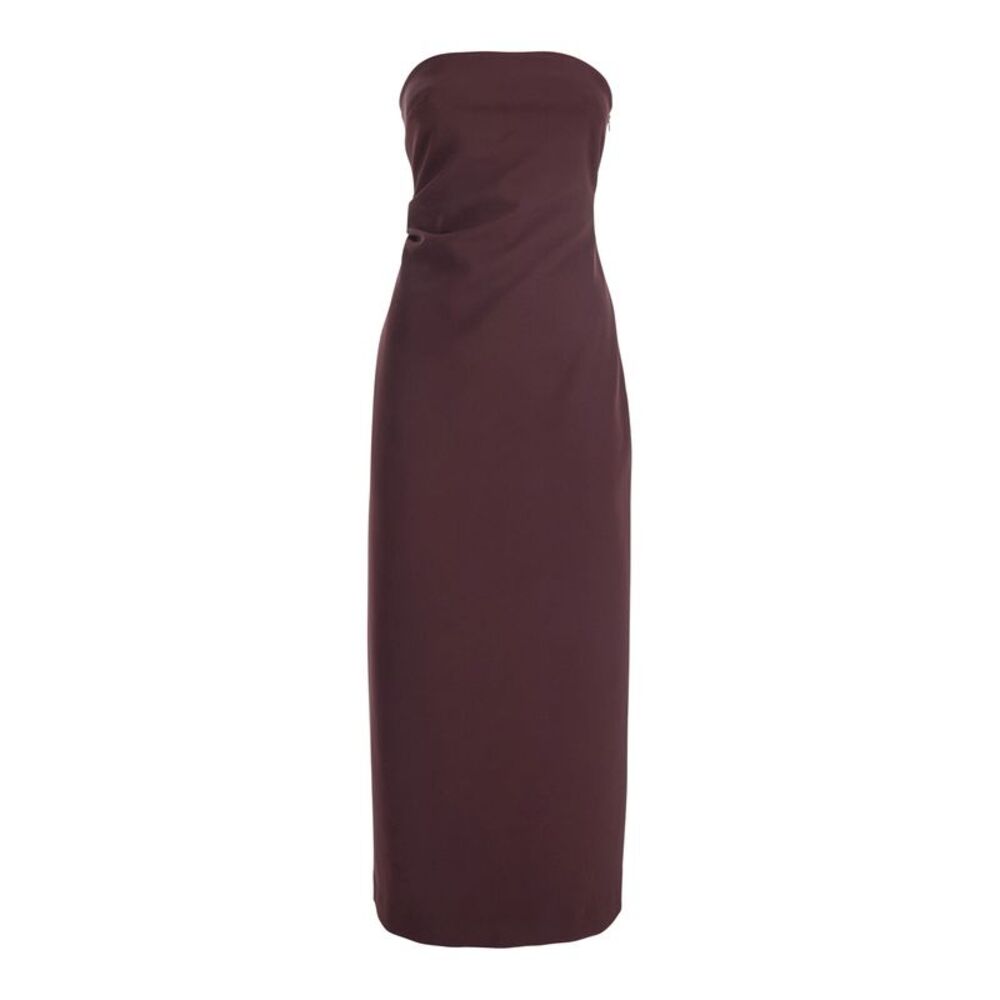 Plain Women Bordeaux Bustier Dress In Tech Fabric Woman